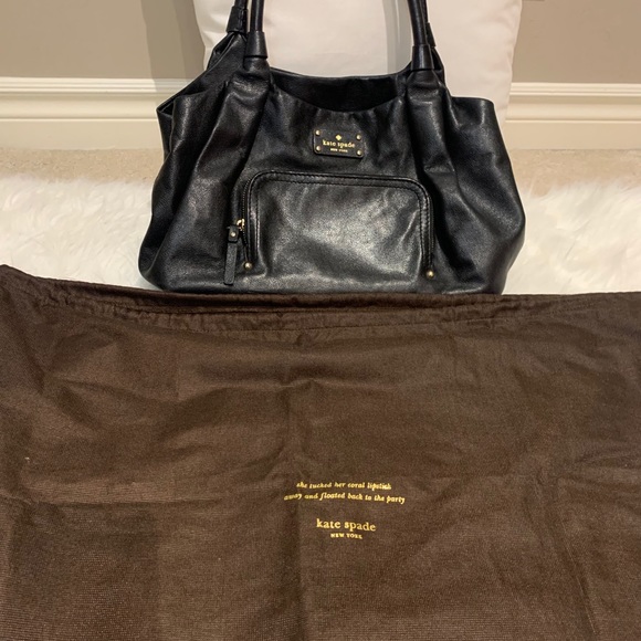 EUC Kate Spade black tote bag with gold hardware - Picture 9 of 10